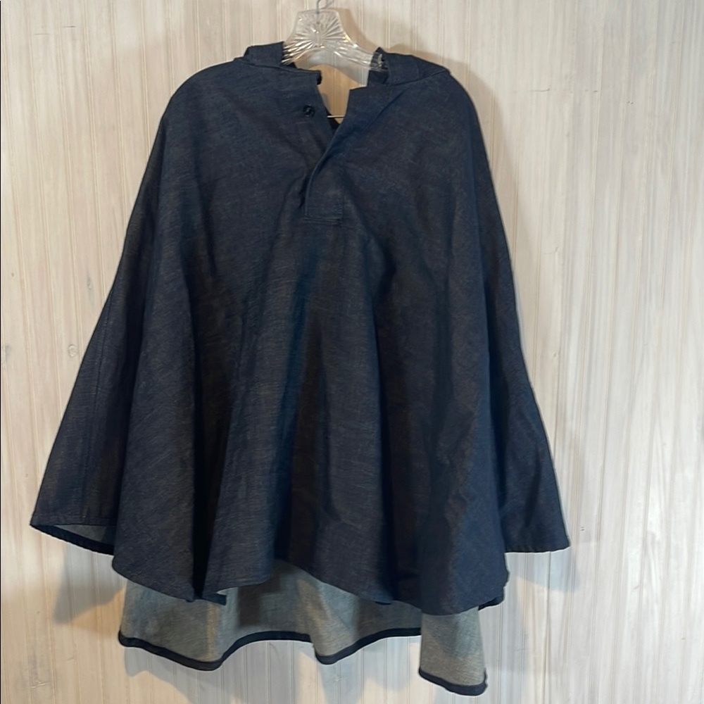 NWT GREI RAW DENIM HOODED LUHKA PONCHO ONE SIZE